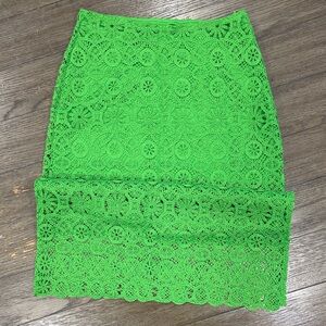 H&M Vibrant Green Lace Pencil Skirt